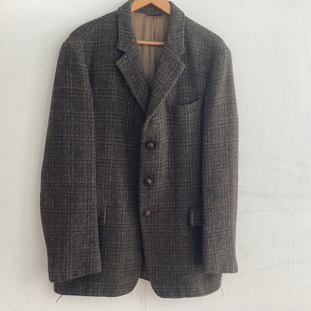 Harris Tweed for Dunn & Co. Three Button Heavyweight Brown Tweed Jacket 41Reg